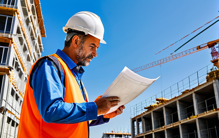 **

"A professional architect in appropriate attire, reviewing blueprints on a construction site in Madrid, Spain. Construction workers in the background, cranes and scaffolding visible. Safe for work, fully clothed, perfect anatomy, natural pose, professional."

**