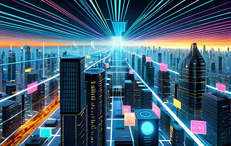 빅데이터 현업 기술자와의 인터뷰 - Cloud Computing & Big Data Visualization**
"A futuristic cityscape where data streams flow into a c...