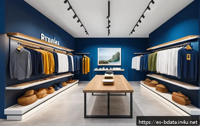 빅데이터 기술자와 디지털 변혁 사례 - A modern retail store interior showcasing a data-driven inventory management