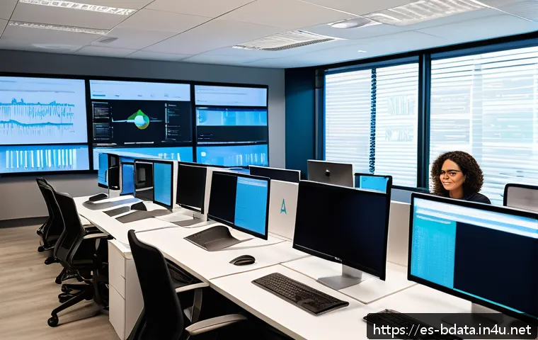 빅데이터 기술자의 데이터 변환 자동화 - A modern data engineering workspace featuring a diverse team of Hispanic professionals collaborating...