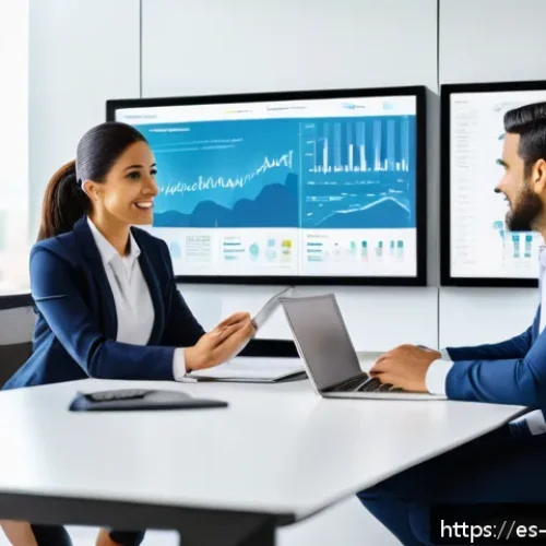 빅데이터 프로젝트에서 데이터 중심의 접근법 - A modern corporate office scene with a diverse team of Hispanic professionals collaborating around a...